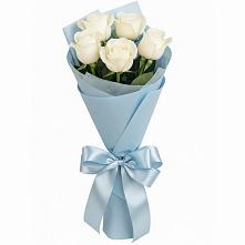 Букет 5 Белых роз Проуд в Дмитровске