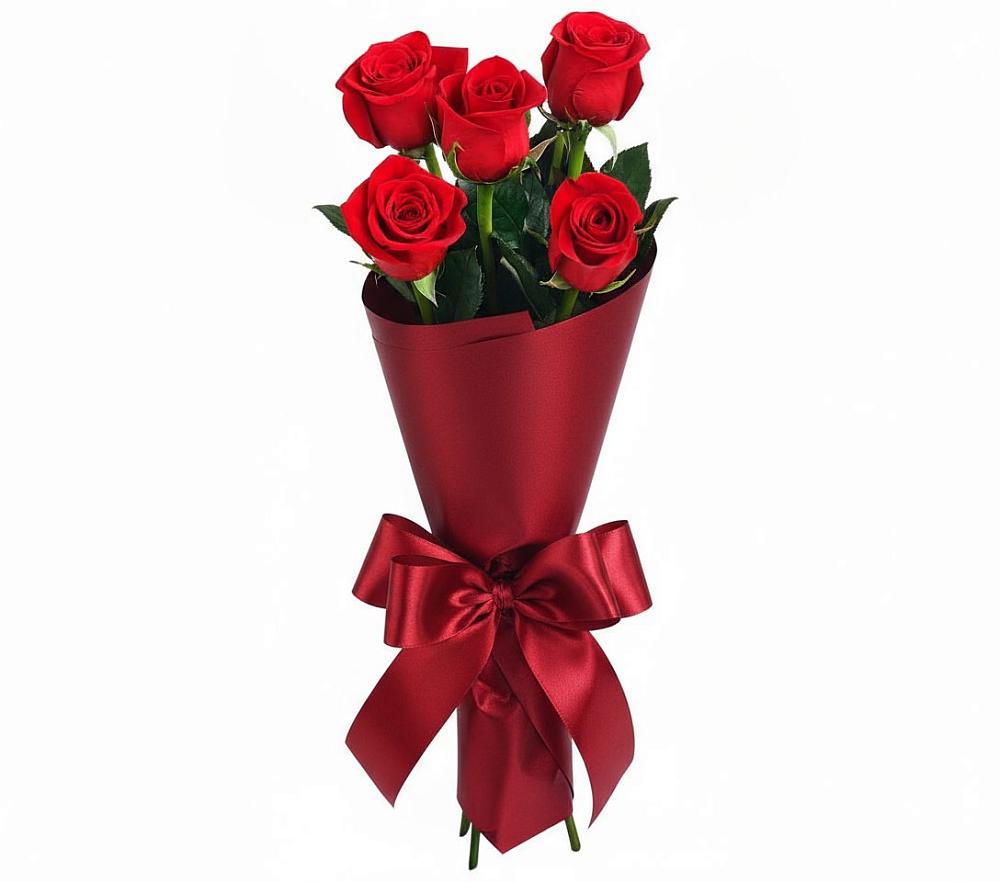 Букет 5 Красных роз Эдлесс Лав в Дмитровске