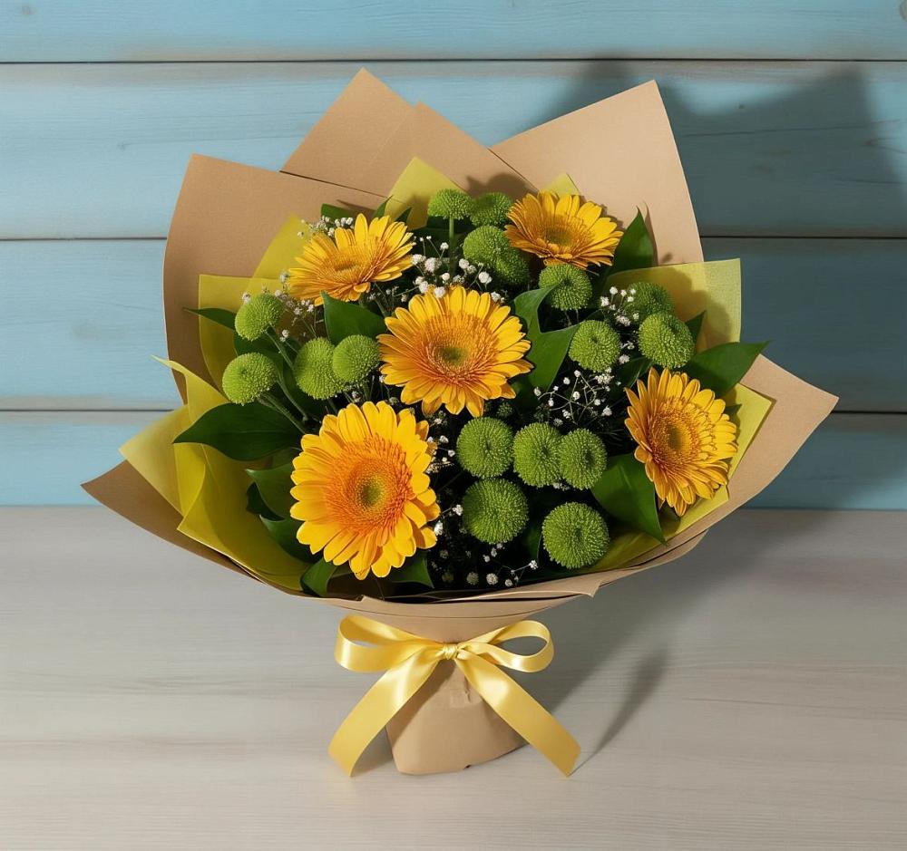 Букет цветов из: Герберы и Хризантемы в Дмитровске