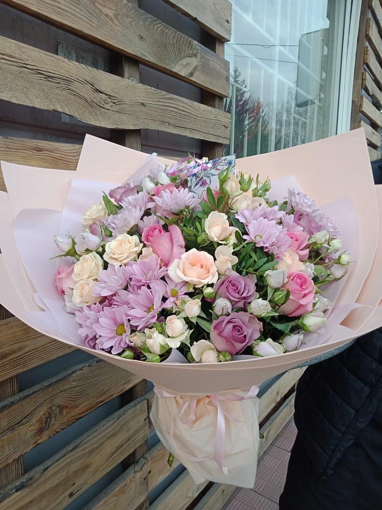 Букет цветов из: Розы и Хризантемы в Дмитровске