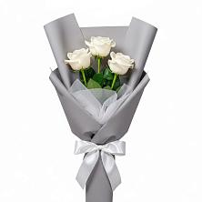 Букет 3 белые розы в Дмитровске