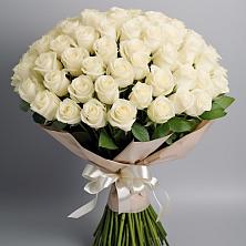 Букет 101 беля роза Белоснежка в Дмитровске