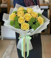 Букет цветов из:  Хризантемы и Розы в Дмитровске