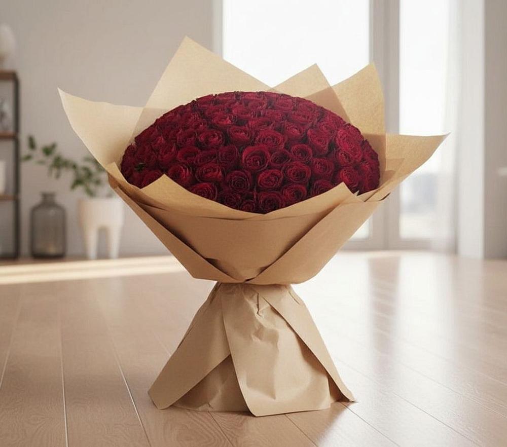 Букет 101 Красная роза в Дмитровске