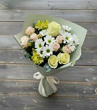 Букет цветов из:  Альстромерии, Розы и Хризантемы в Дмитровске
