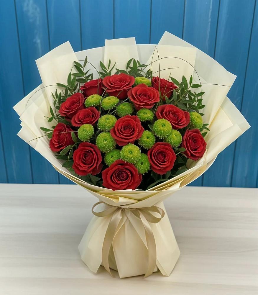 Букет цветов из: Розы и Хризантемы в Дмитровске